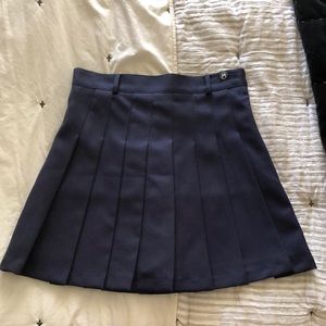 Navy Pleated Skirt